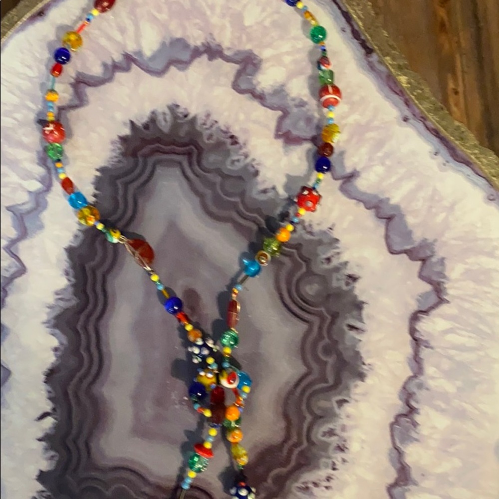 Multi colored bead necklace